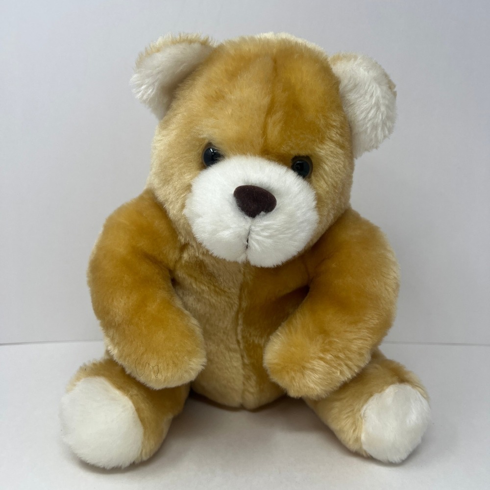 Kellytoy Teddy Bear 10 inch Tan White Sitting Stuffed Animal Plush‎ 2001